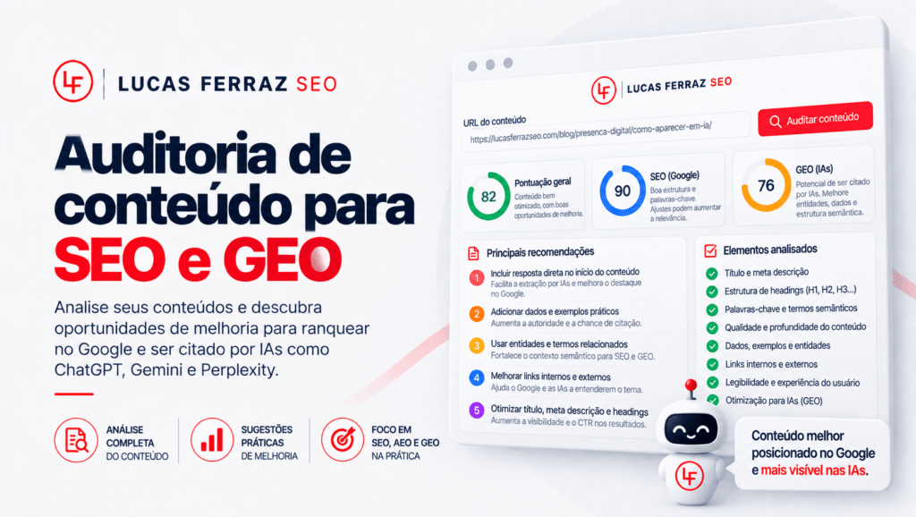 Auditoria de conteúdo para SEO e GEO