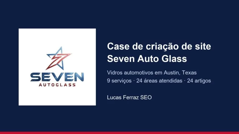 Como a Seven Auto Glass ganhou um site com página por serviço e por cidade